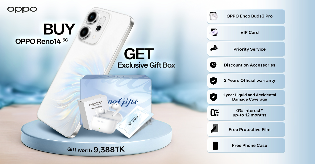 অপো রেনো ১৪ ফাইভজি: ক্রেতাদের বিশেষ সুবিধা