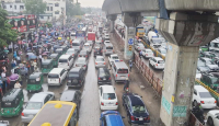 বিমানবন্দর সড়কে অসহনীয় যানজট, গাড়ি চলছে না